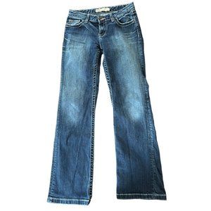 BKE Kate women's jeans medium wash, boot cut, distressed hem